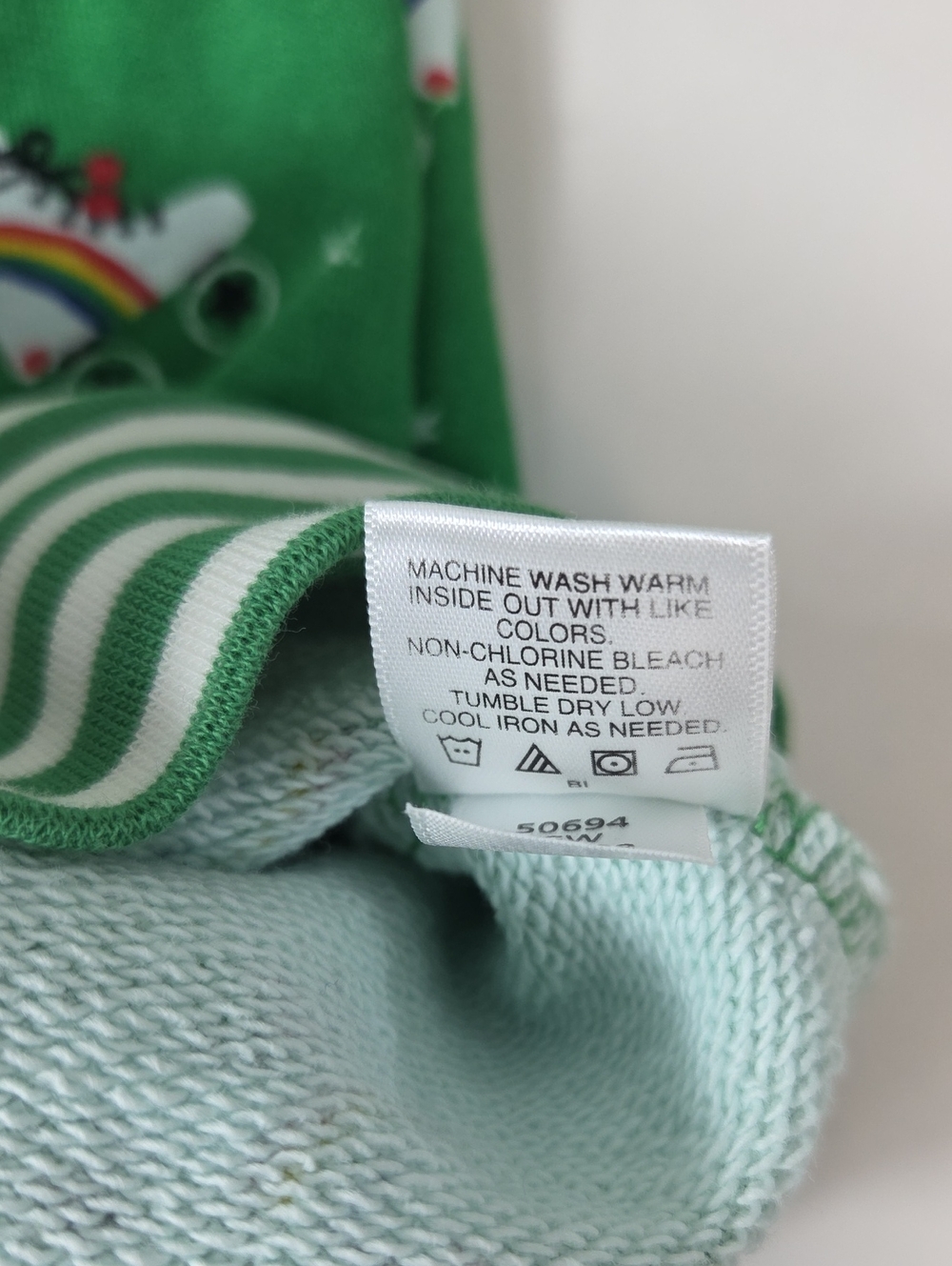 Hanna Anderson 100% Cotton Green Rollerskate Rainbows & Stars Sweatshirt Size 3T - Picture 7 of 8